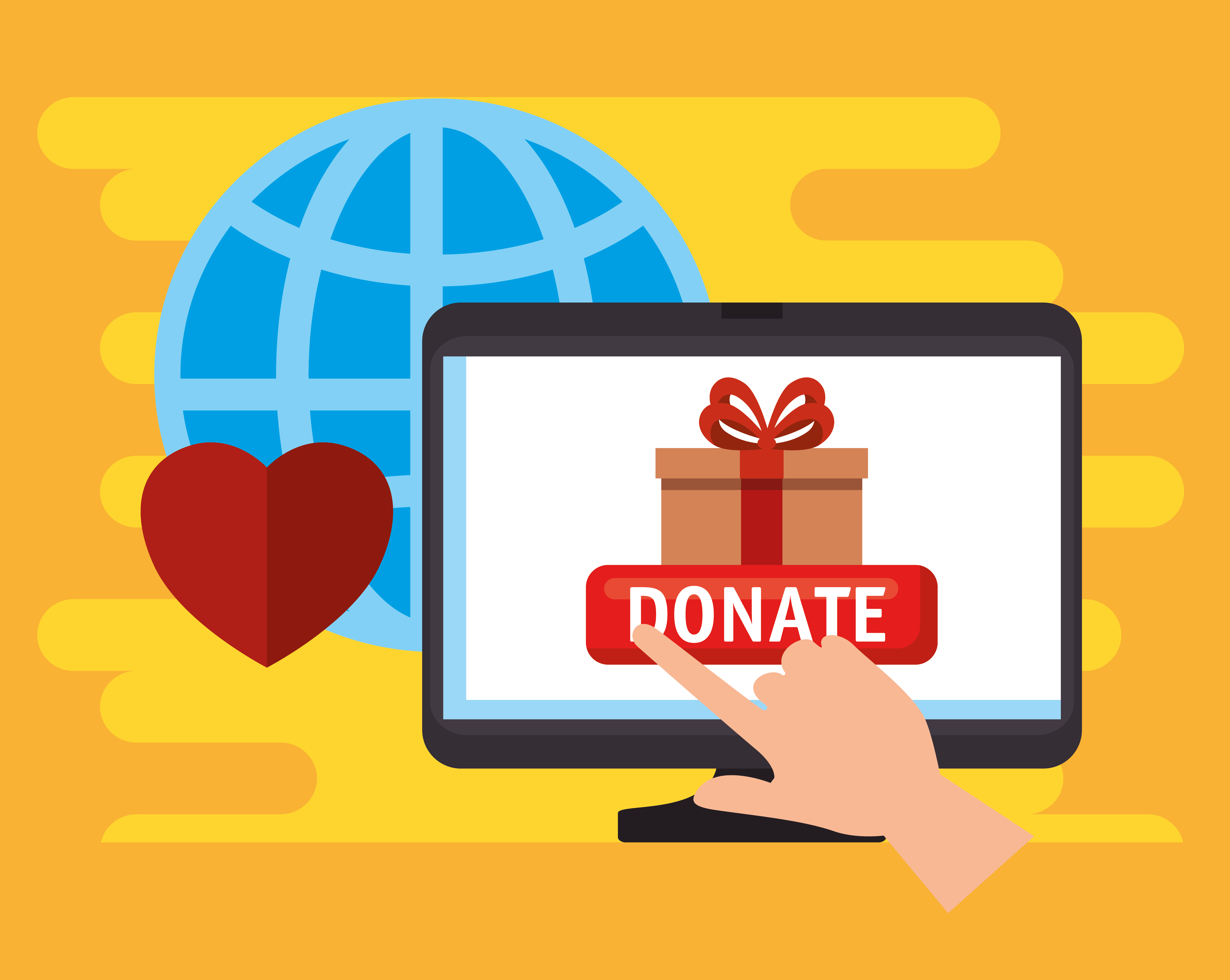computer with charity donation online